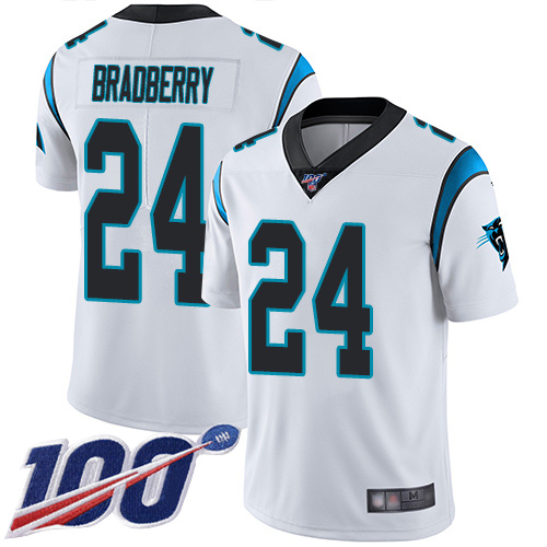 Carolina Panthers Limited White Youth James Bradberry Road Jersey NFL Football #24 100th Season Vapor Untouchable->carolina panthers->NFL Jersey